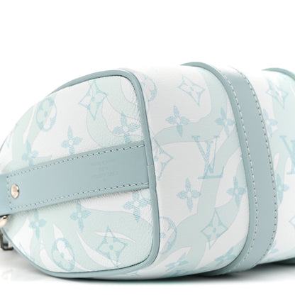 Louis Vuitton Monogram Aquagarden Keepall Bandouliere 25 Crystal Blue 8 of 10