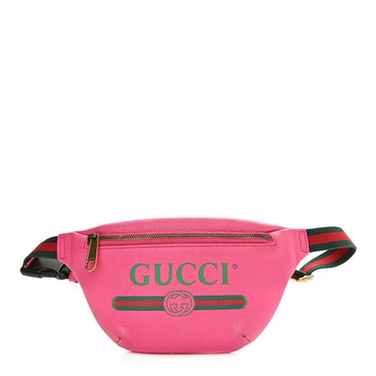Gucci Grained Calfskin Small Logo Belt Bag Box Pink Green 1 of 11
