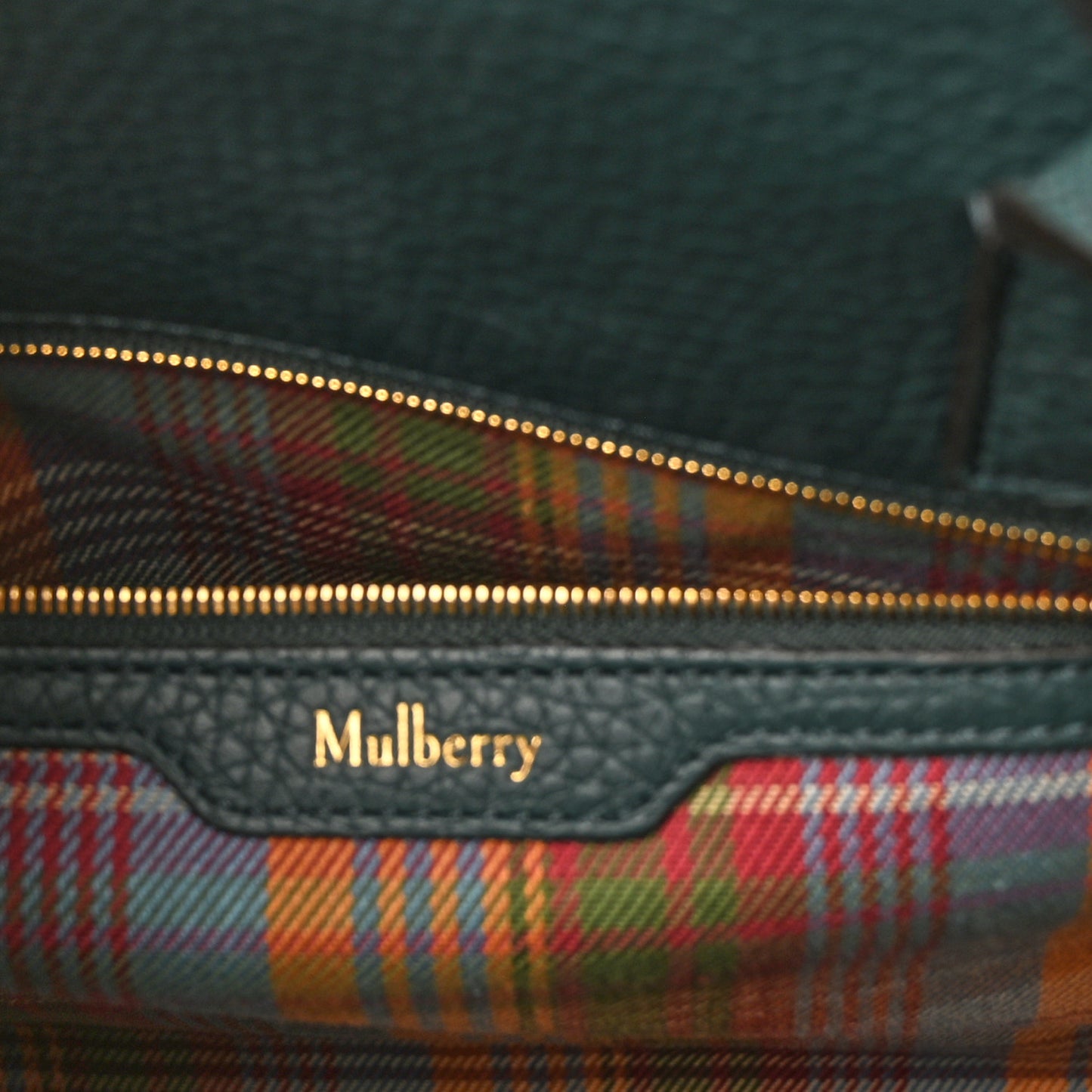 Heavy Grain Belted Bayswater Tote Mulberry Green