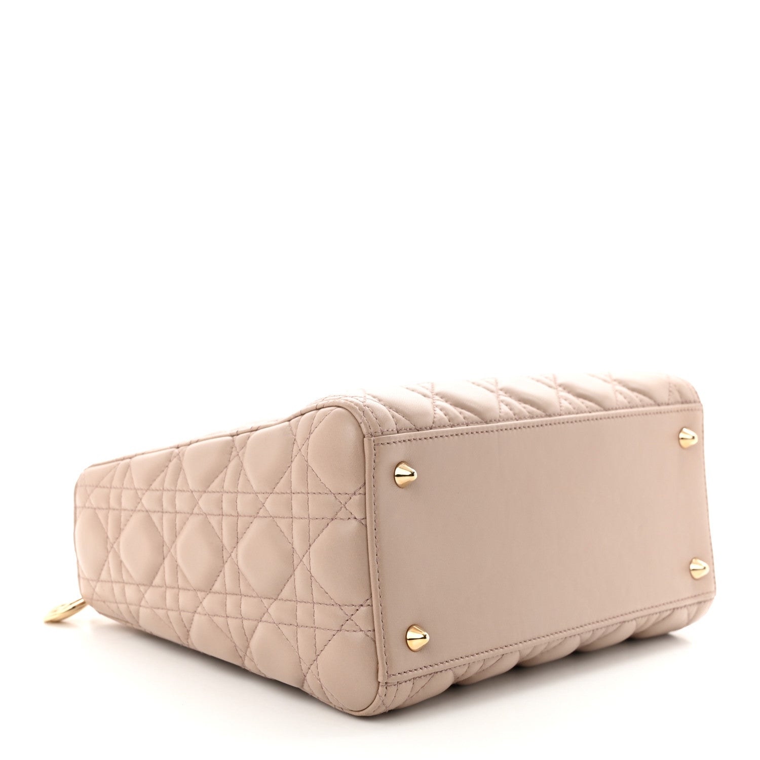 Christian Dior Lambskin Cannage Medium Lady Dior Beige 4 of 11