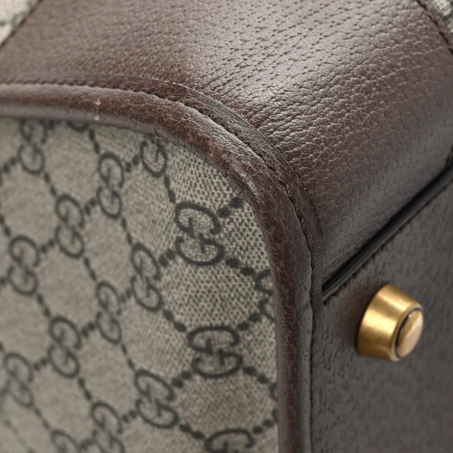 Gucci Soft GG Supreme Monogram Textured Dollar Calfskin Web Large Ophidia Carry-On Duffle Bag Beige Ebony New Acero 8 of 12