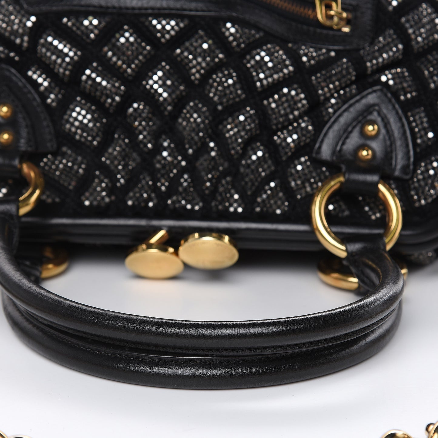 Suede Crystal Quilted Stam Black