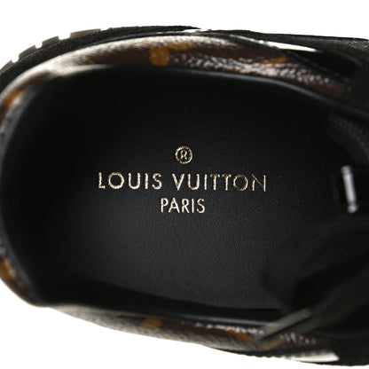 Louis Vuitton Suede Monogram Run Away Sneakers 37.5 Black 9 of 10