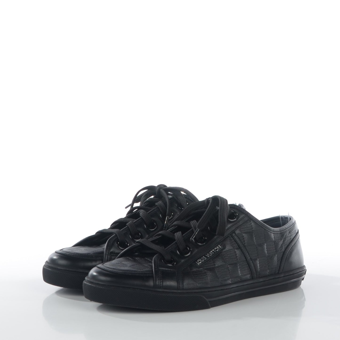 Calf Embossed Damier Brooklyn Sneakers 6.5 Black