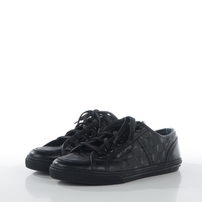 Louis Vuitton Calf Embossed Damier Brooklyn Sneakers 6.5 Black 3 of 17