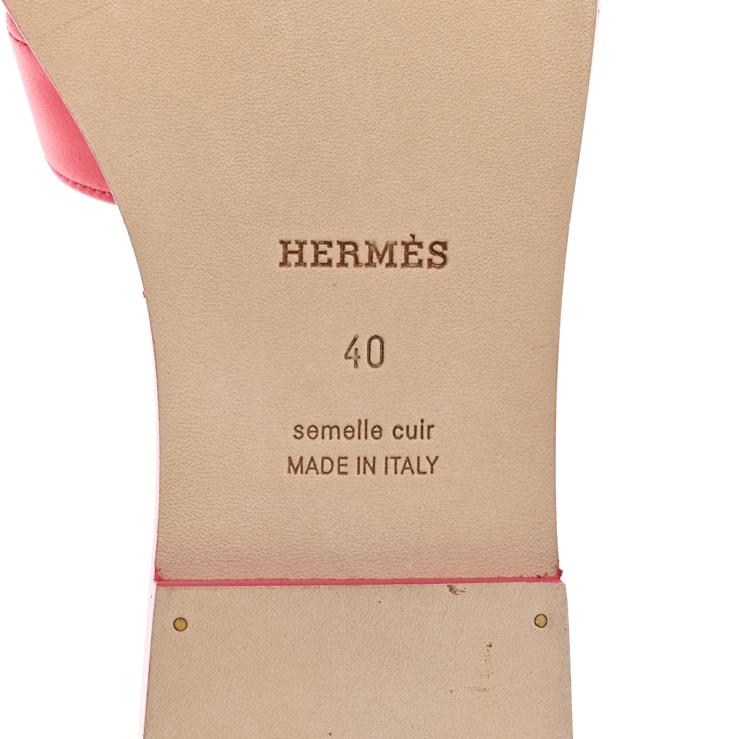 Hermes Calfskin Oran Sandals 40 Rose Vinicunca 8 of 9