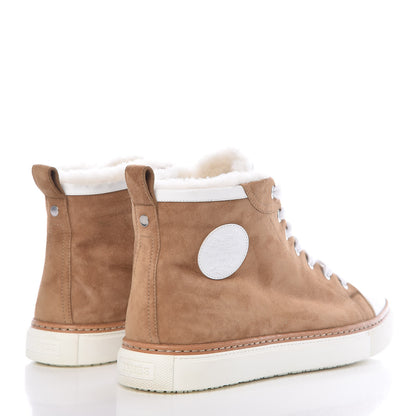 Hermes Suede Shearling Womens Jimmy High Top Sneakers 41 4 of 7