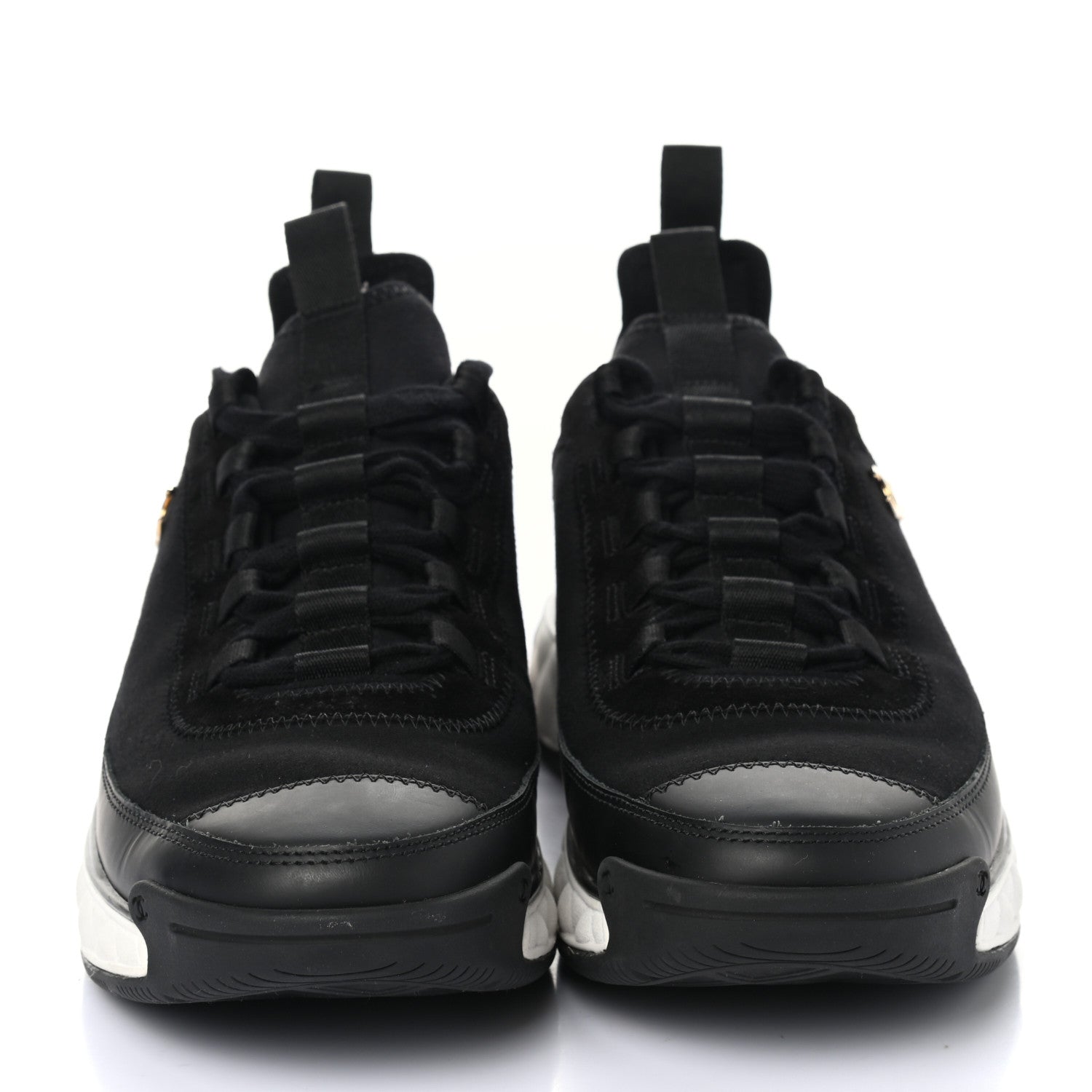 Chanel Velvet Calfskin Mixed Fibers CC Sneakers 39.5 Black 2 of 8