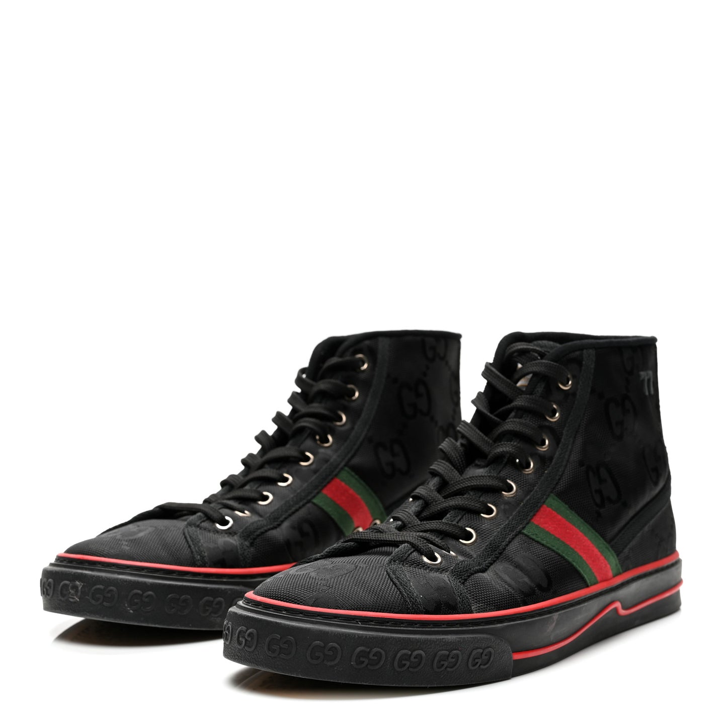 Econyl Nylon Web Monogram Off The Grid Mens 1977 Tennis High Top Sneakers 9 Black