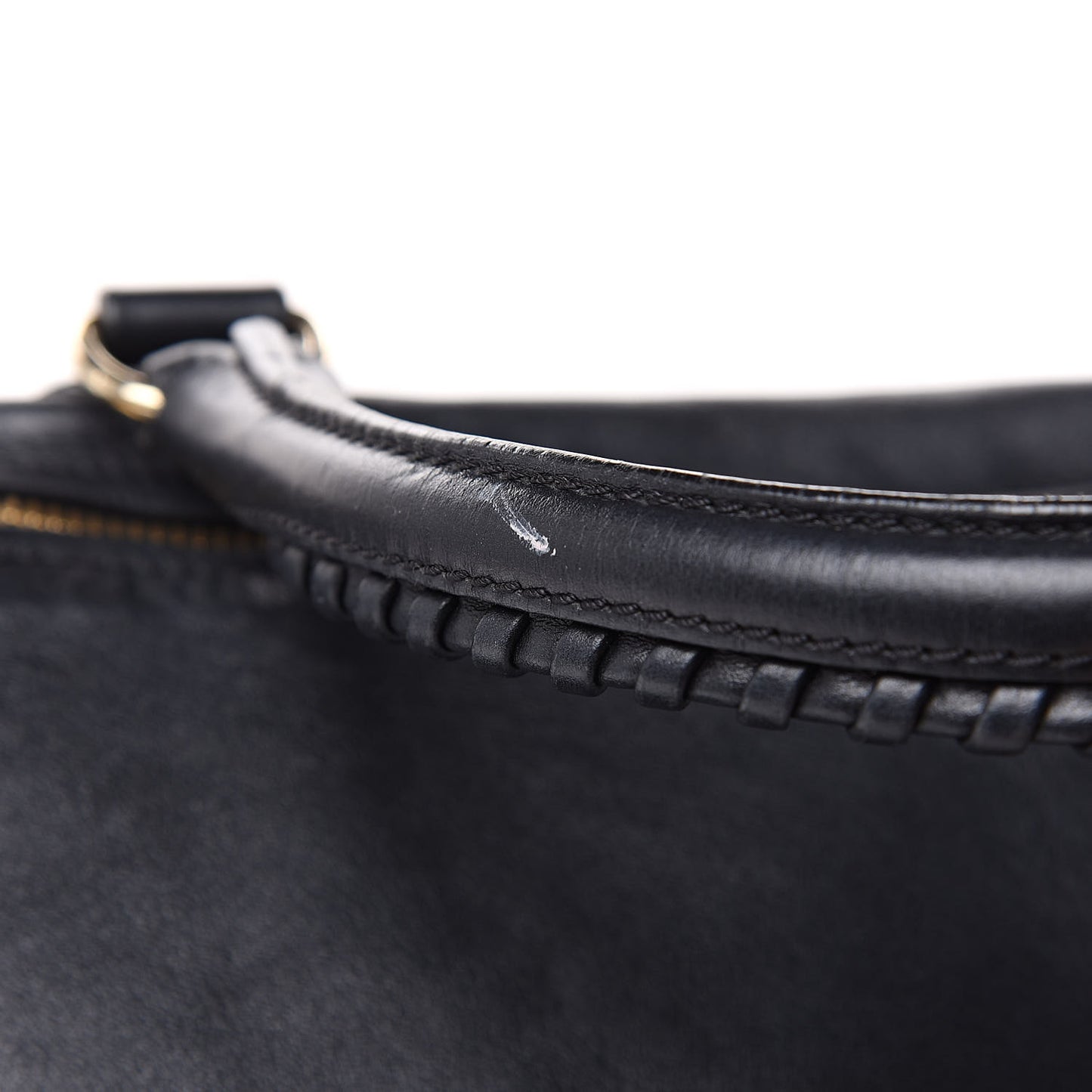 Calfskin Whipstitch Large Pandora Black