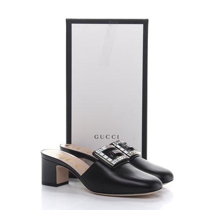 Gucci Malaga Kid Crystal Square G Madelyn 60mm Mules 37.5 Black 9 of 9