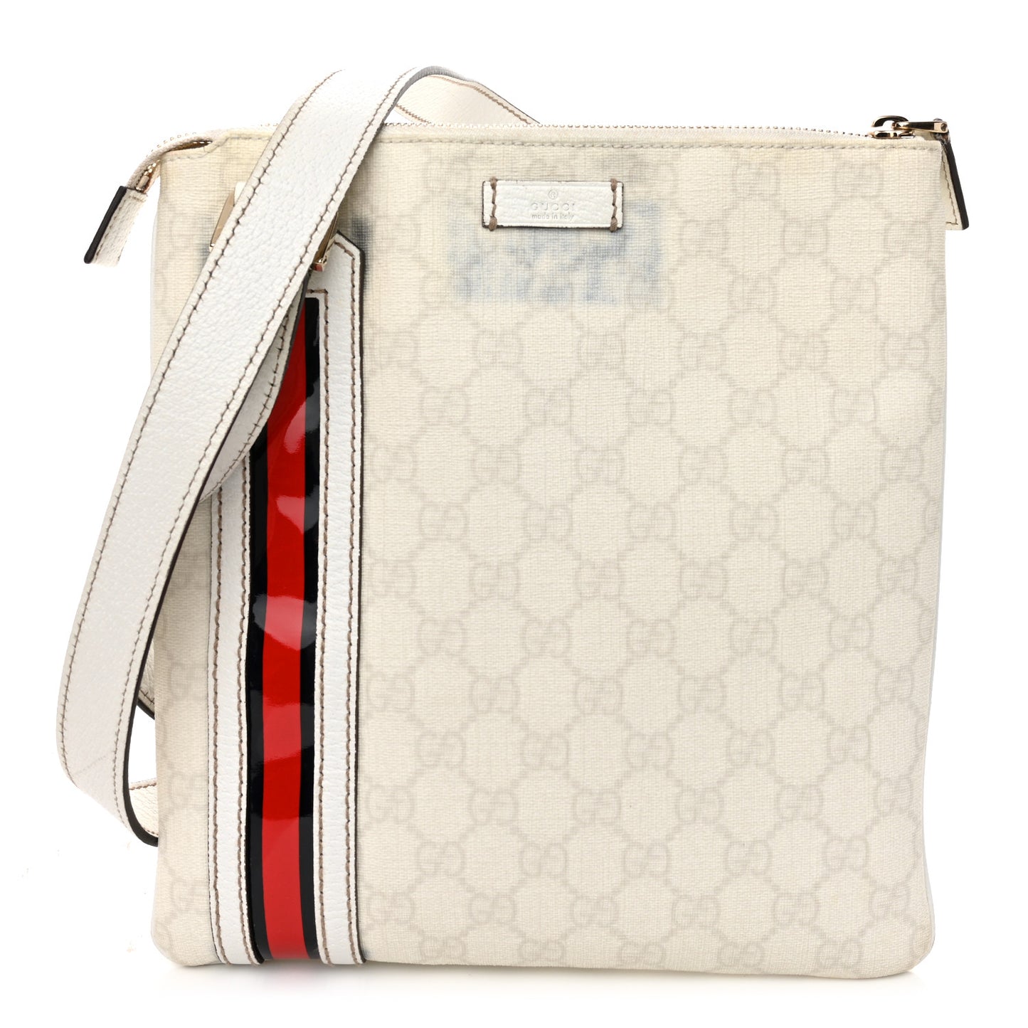 GG Plus Web Messenger Bag White