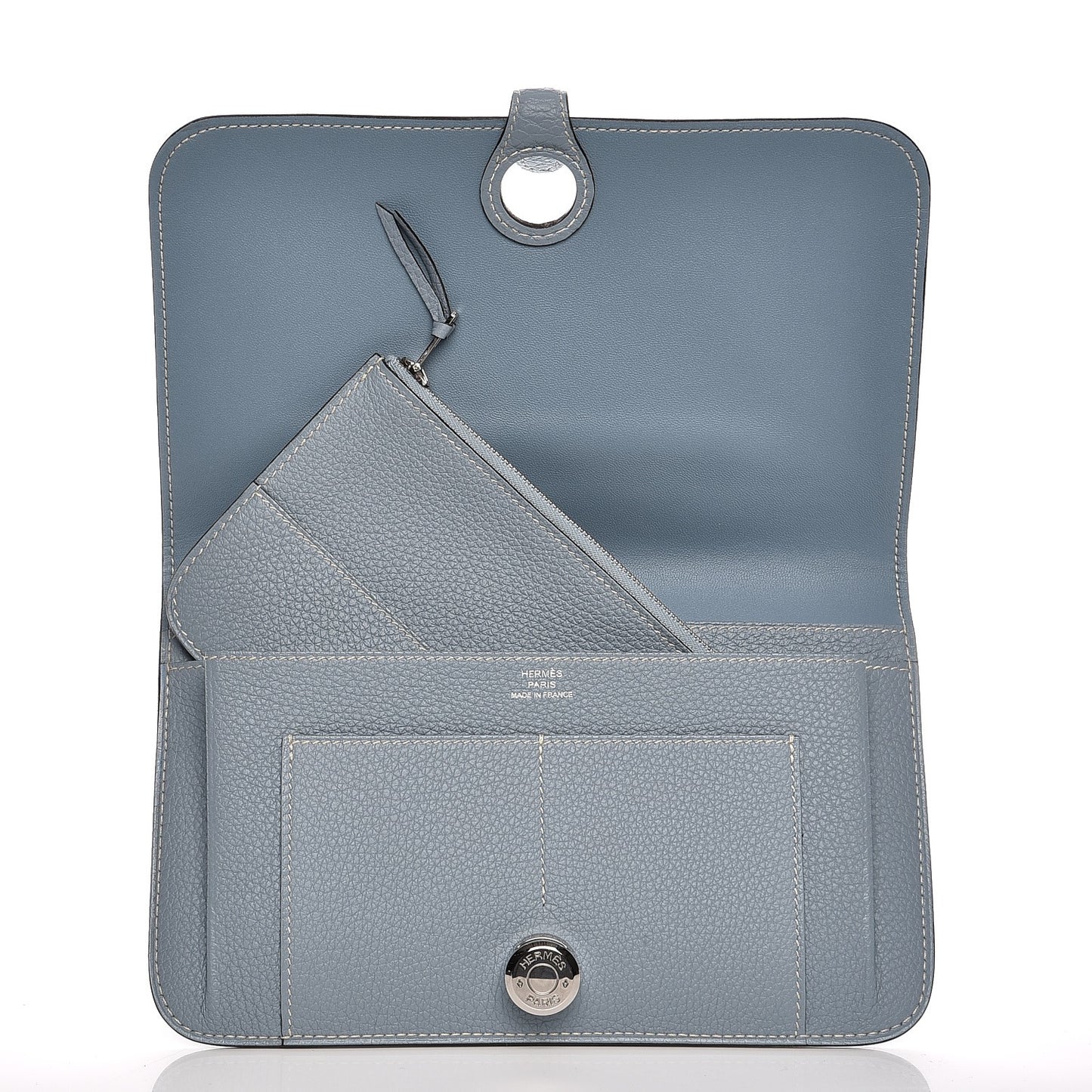 Togo Dogon Duo Wallet Bleu Lin