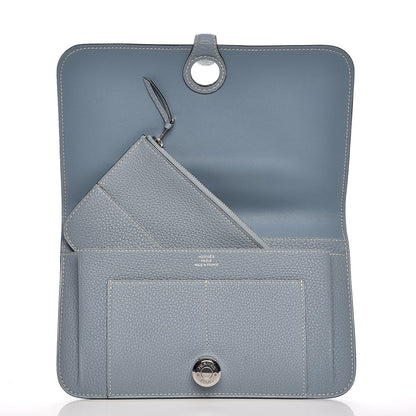 Hermes Togo Dogon Duo Wallet Bleu Lin 6 of 9