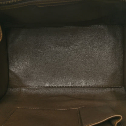 Celine Natural Canvas Smooth Calfskin Mini Luggage Brown 5 of 11