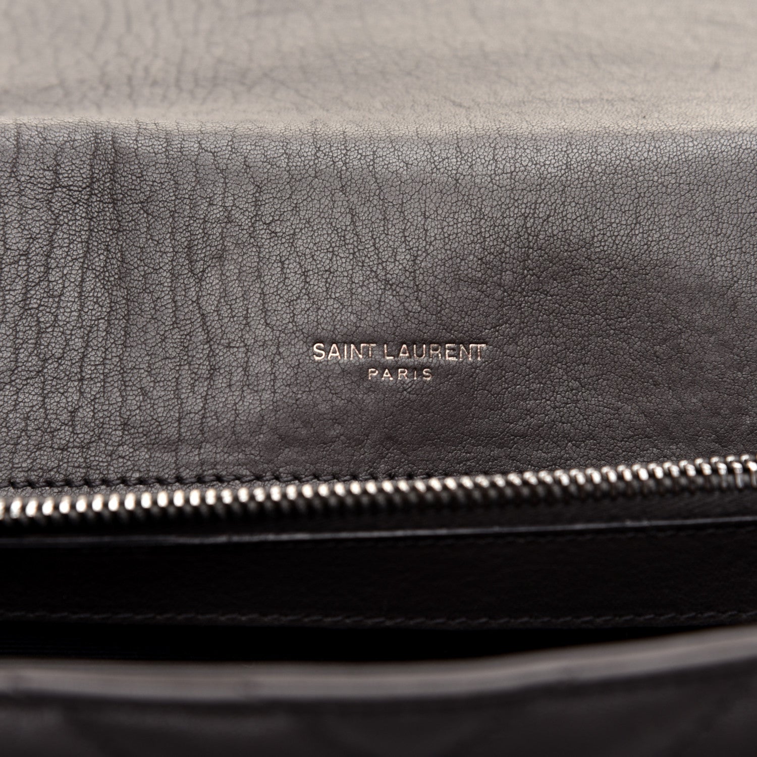 Saint Laurent Sheepskin Matelasse Chevron Monogram Large College Bag Light Coal 8 of 10