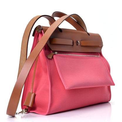 Hermes Vache Hunter Toile Herbag Zip 31 PM Rose Lipstick 2 of 4