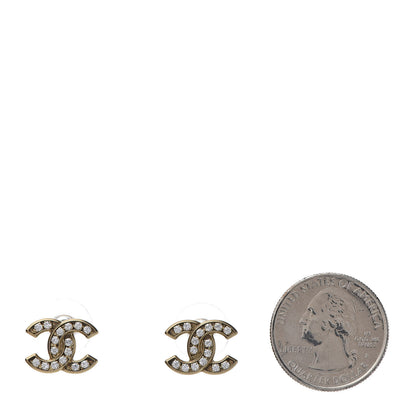 Chanel Crystal CC Earrings Gold 2 of 6