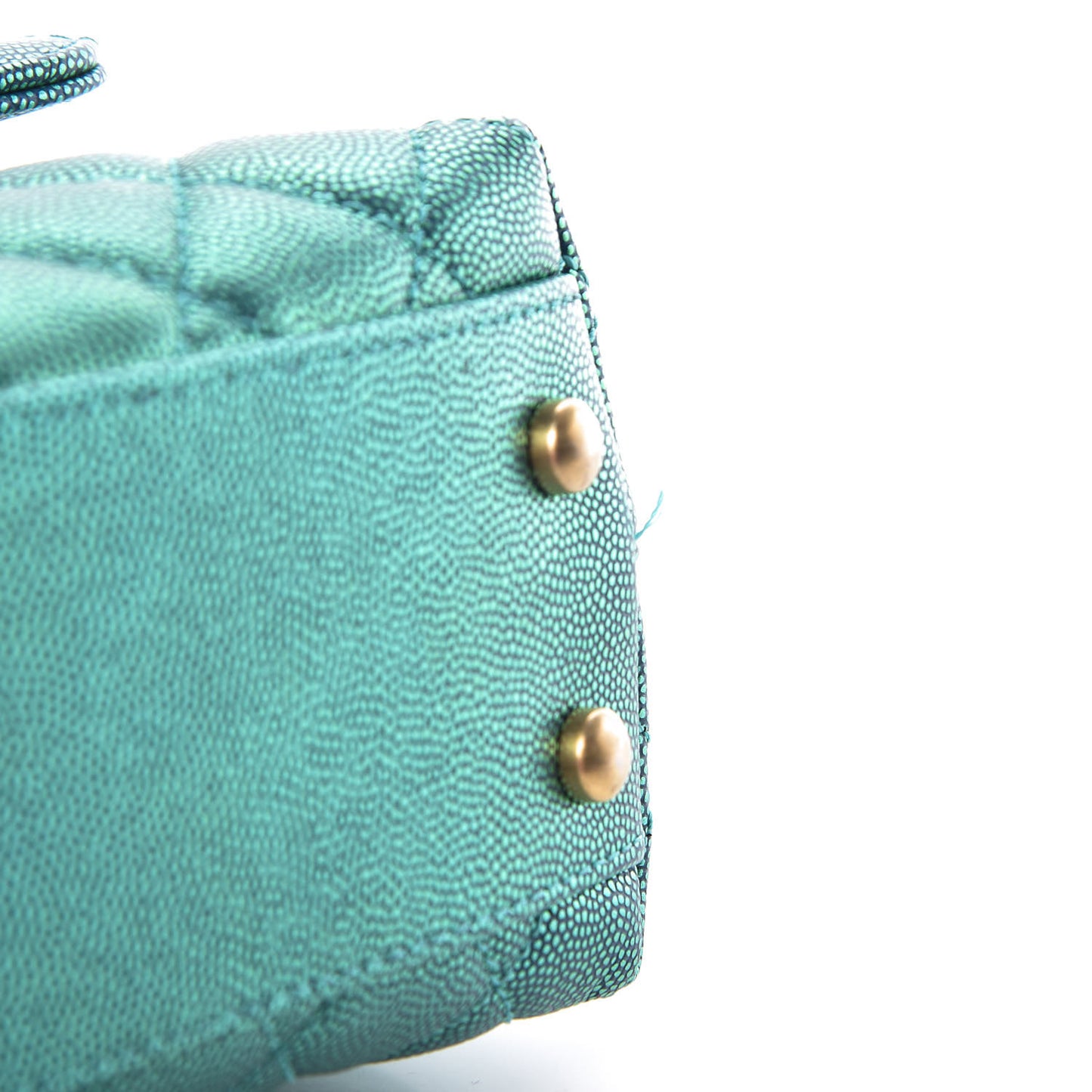 Metallic Caviar Quilted Mini Coco Handle Flap Blue