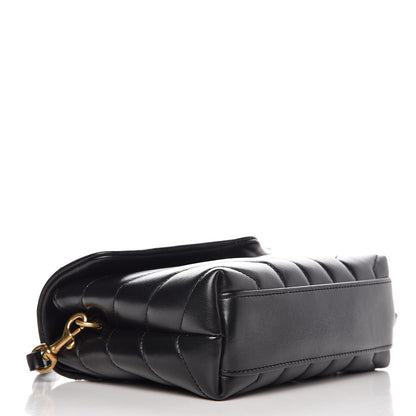 Saint Laurent Calfskin Y Quilted Monogram Toy Loulou Crossbody Bag Black 4 of 10