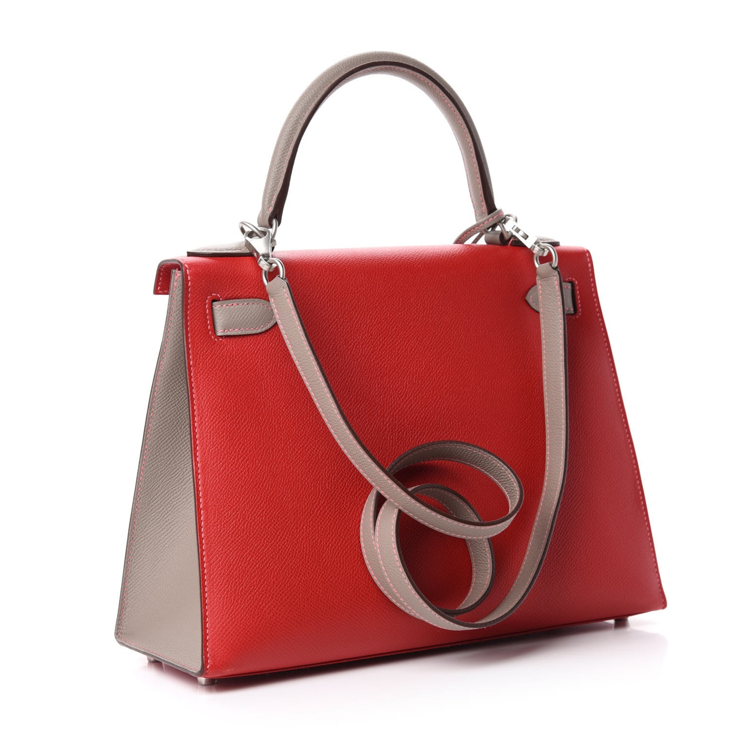 Epsom Horseshoe Kelly Sellier 28 Rouge Casaque Gris Tourterelle