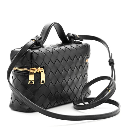 Bottega Veneta BOTTEGA VENETA Calfskin Intrecciato Bang Bang Vanity Case Black 3 of 9