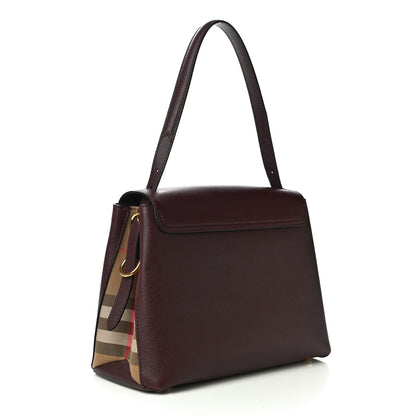 Burberry Derby Calfskin House Check Medium Camberley Burgundy 3 of 13