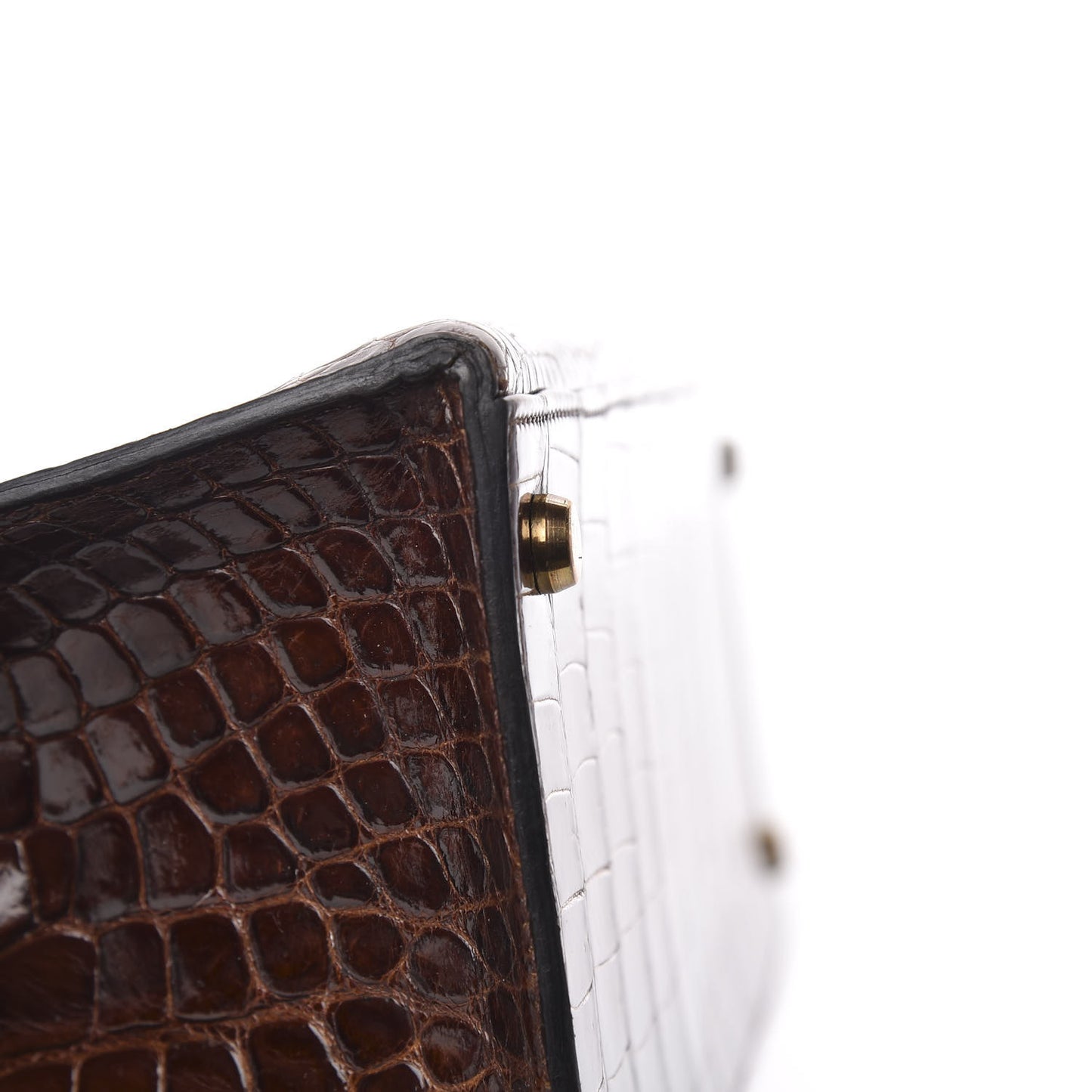 Shiny Niloticus Crocodile Kelly Sellier 32 Havane