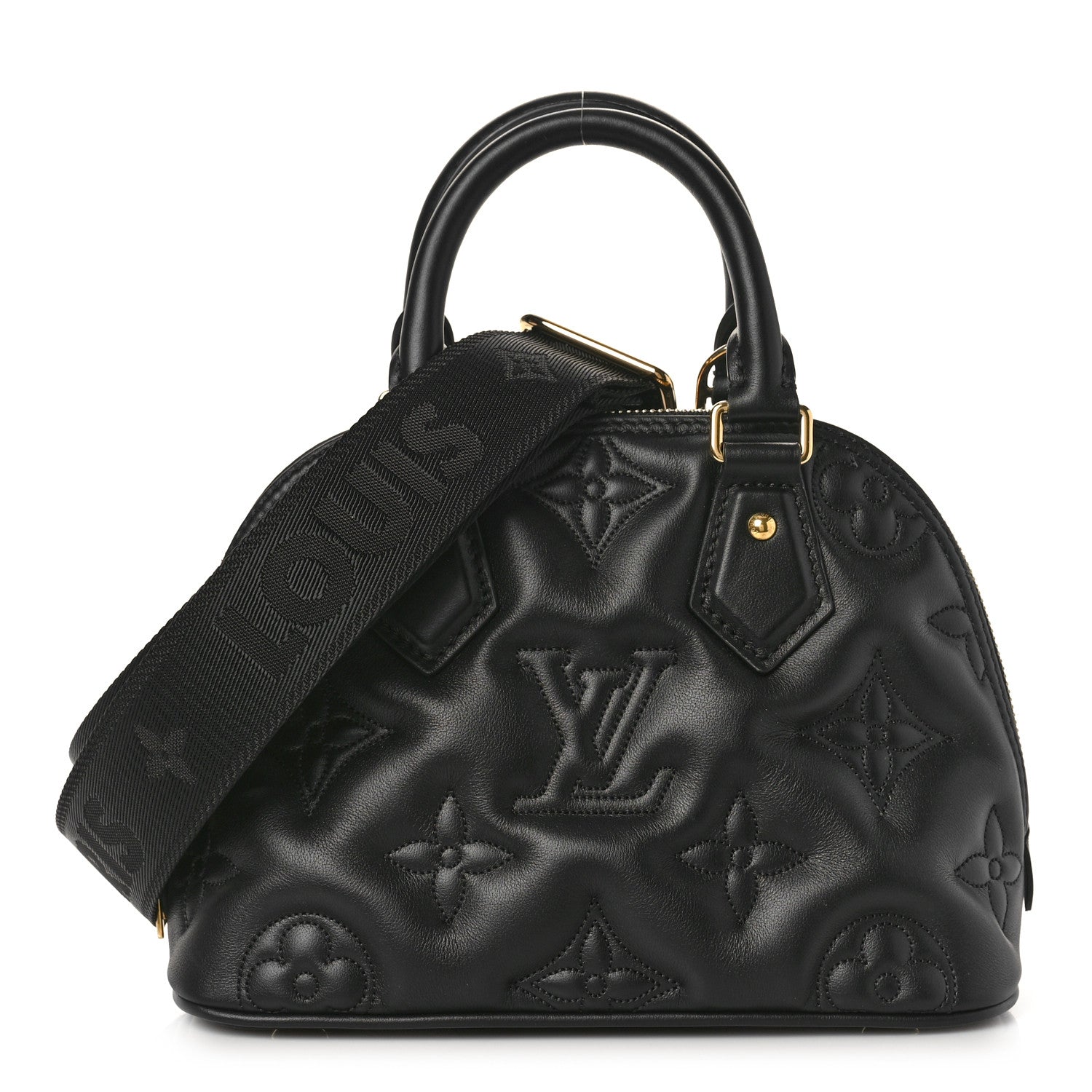 Louis Vuitton Calfskin Bubblegram Alma BB Black 1 of 9