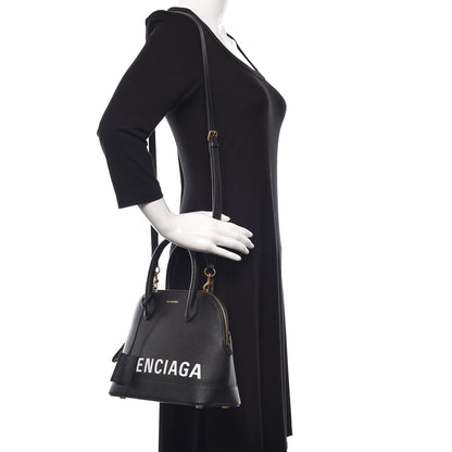Balenciaga Signature Grained Calfskin Logo S Ville Top Handle Bag Black 2 of 11