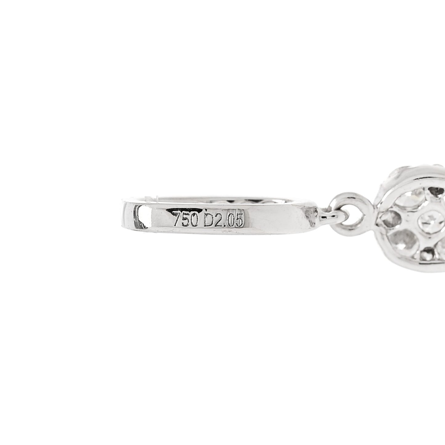 18K White Gold Diamond 1.76ctw Drop Pendant