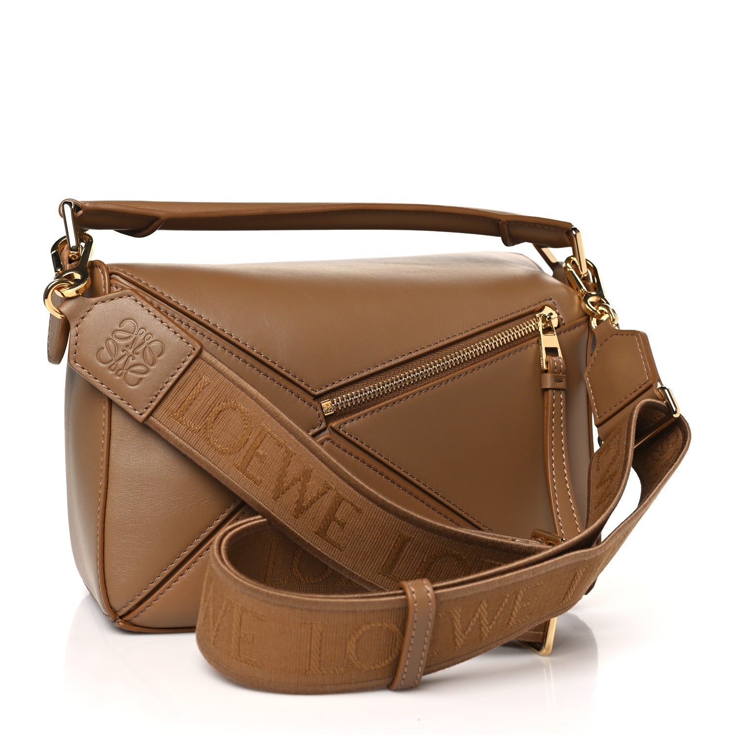 Loewe Satin Calfskin Small Puzzle Bag Oak 3 of 8