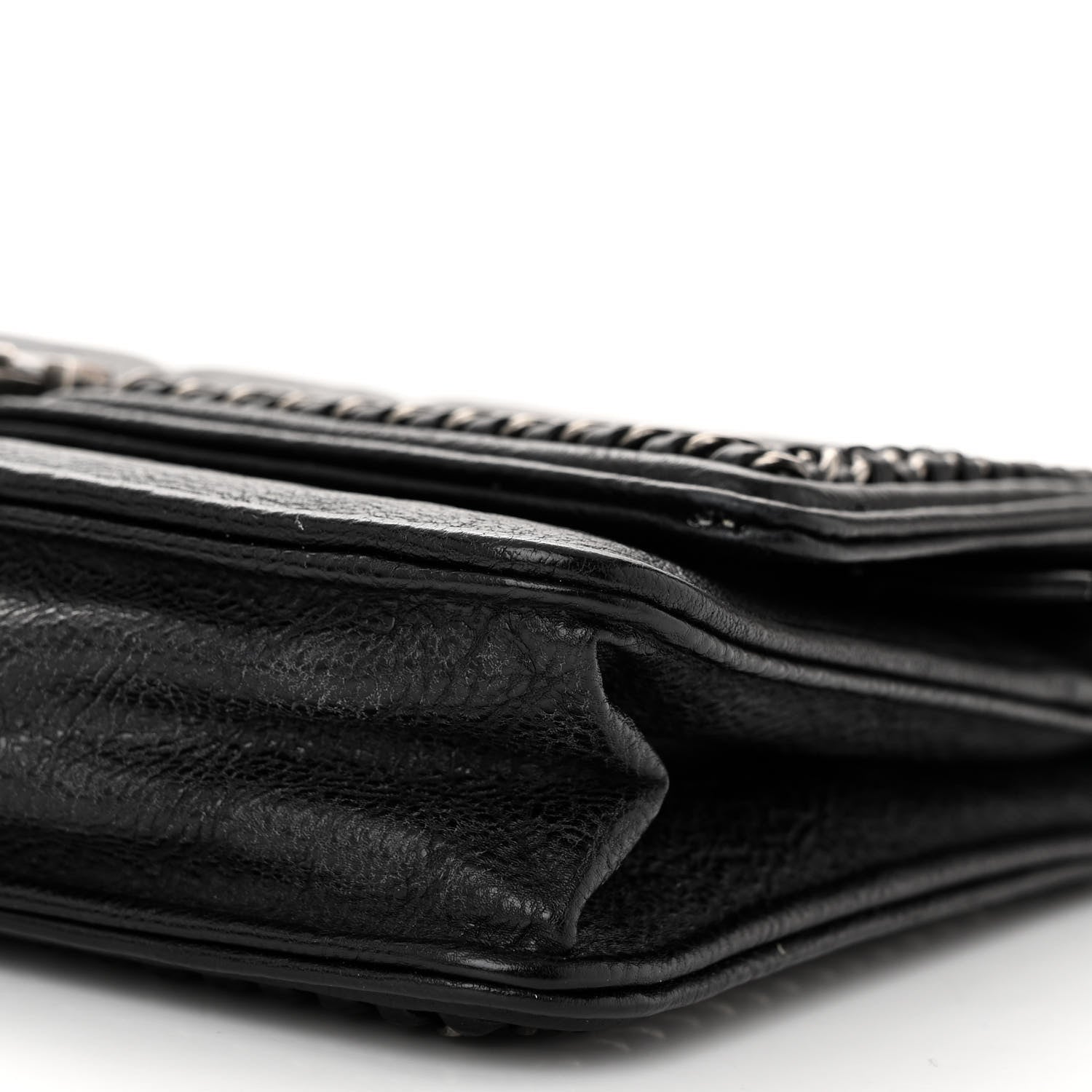 Chanel Calfskin Quilted Chain Around Boy Wallet On Chain WOC Black 21 of 21