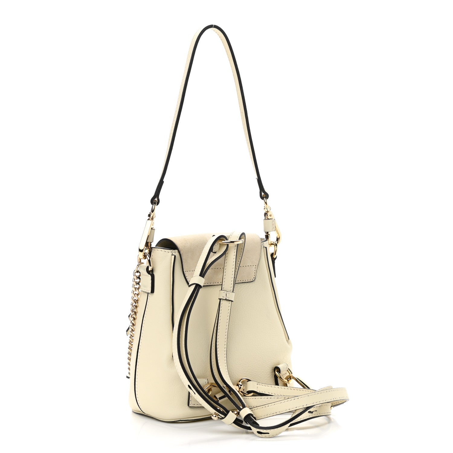 Chloe Suede Calfskin Mini Faye Backpack Off White 3 of 10