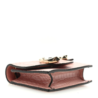 Jimmy Choo Calfskin Crocodile Embossed Mini Paris Crossbody Blush 4 of 8