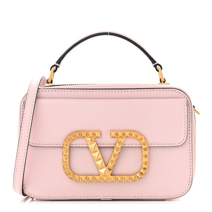 Valentino Garavani Grainy Calfskin Rockstud Alcove Top-Handle Crossbody Bag Rose Quartz 1 of 10