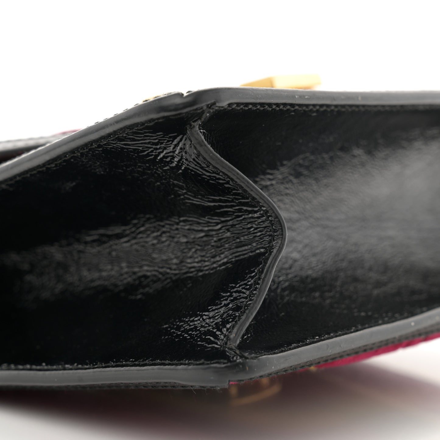 Velvet GG Monogram Mini Sylvie Top Handle Bag Red Cipria Black