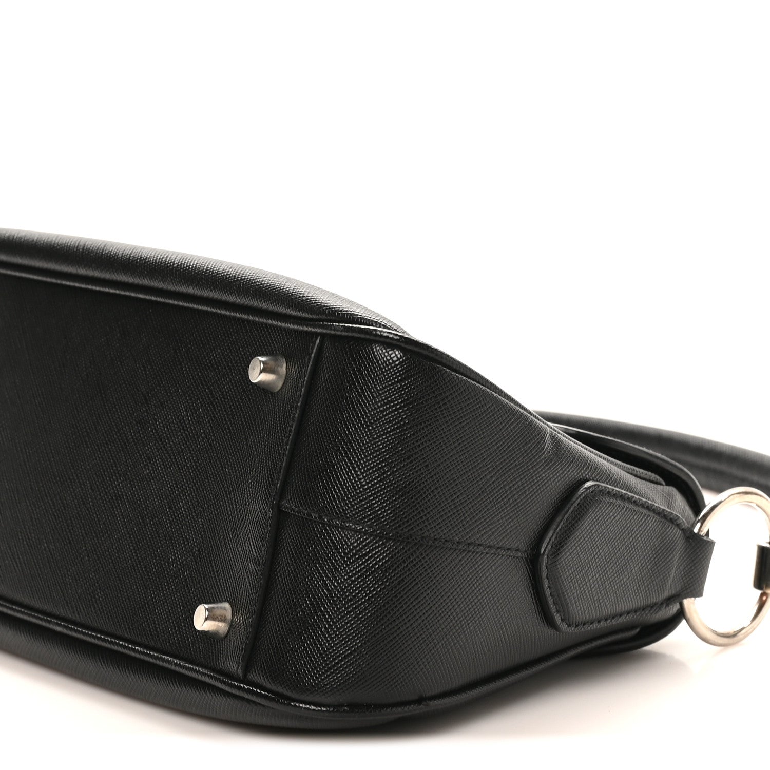Prada Saffiano Lux Pushlock Shoulder Bag Black 9 of 9
