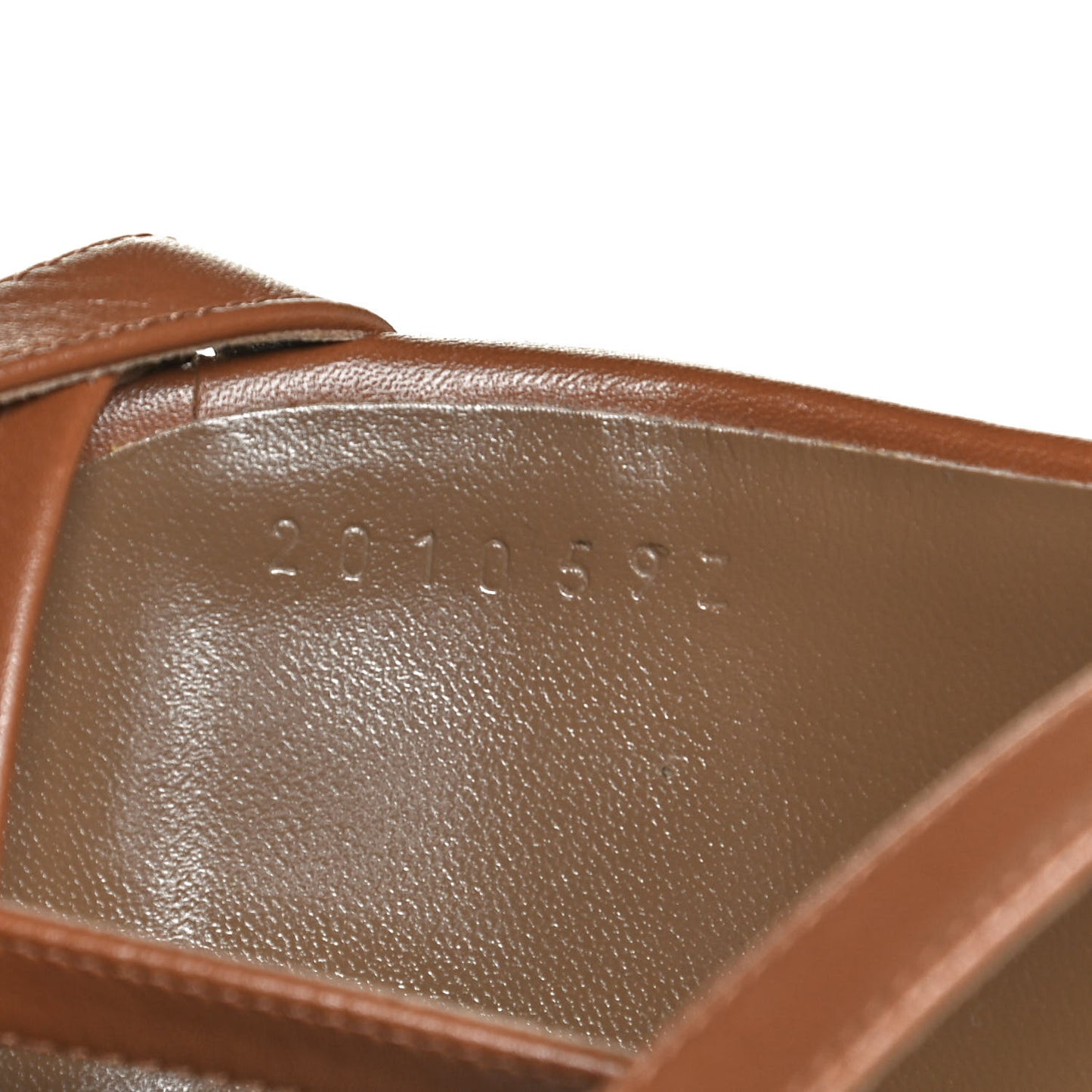 Calfskin Antinea Sandals 38.5 Marron Muscade