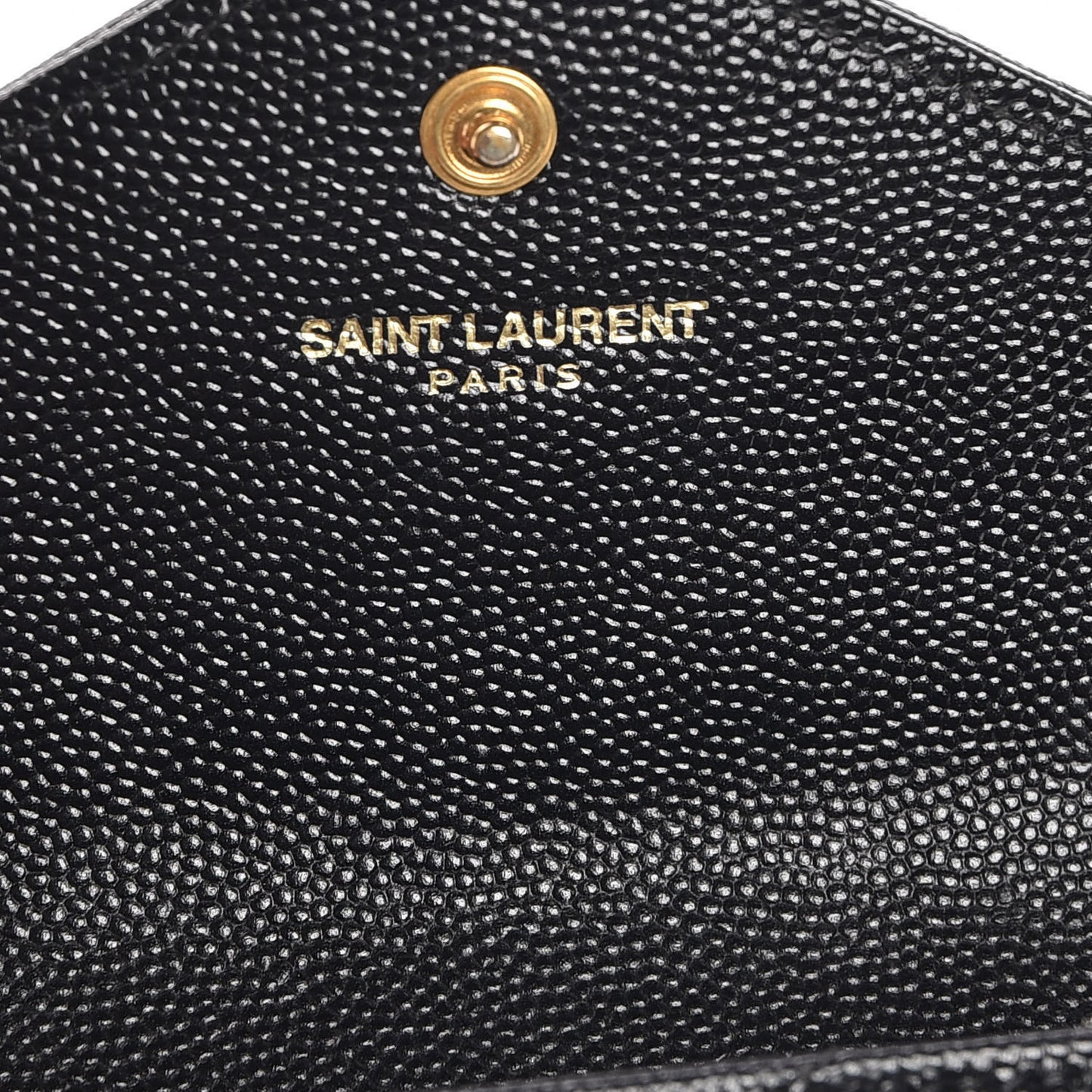 Grain De Poudre Matelasse Chevron Small Monogram Envelope Wallet Black