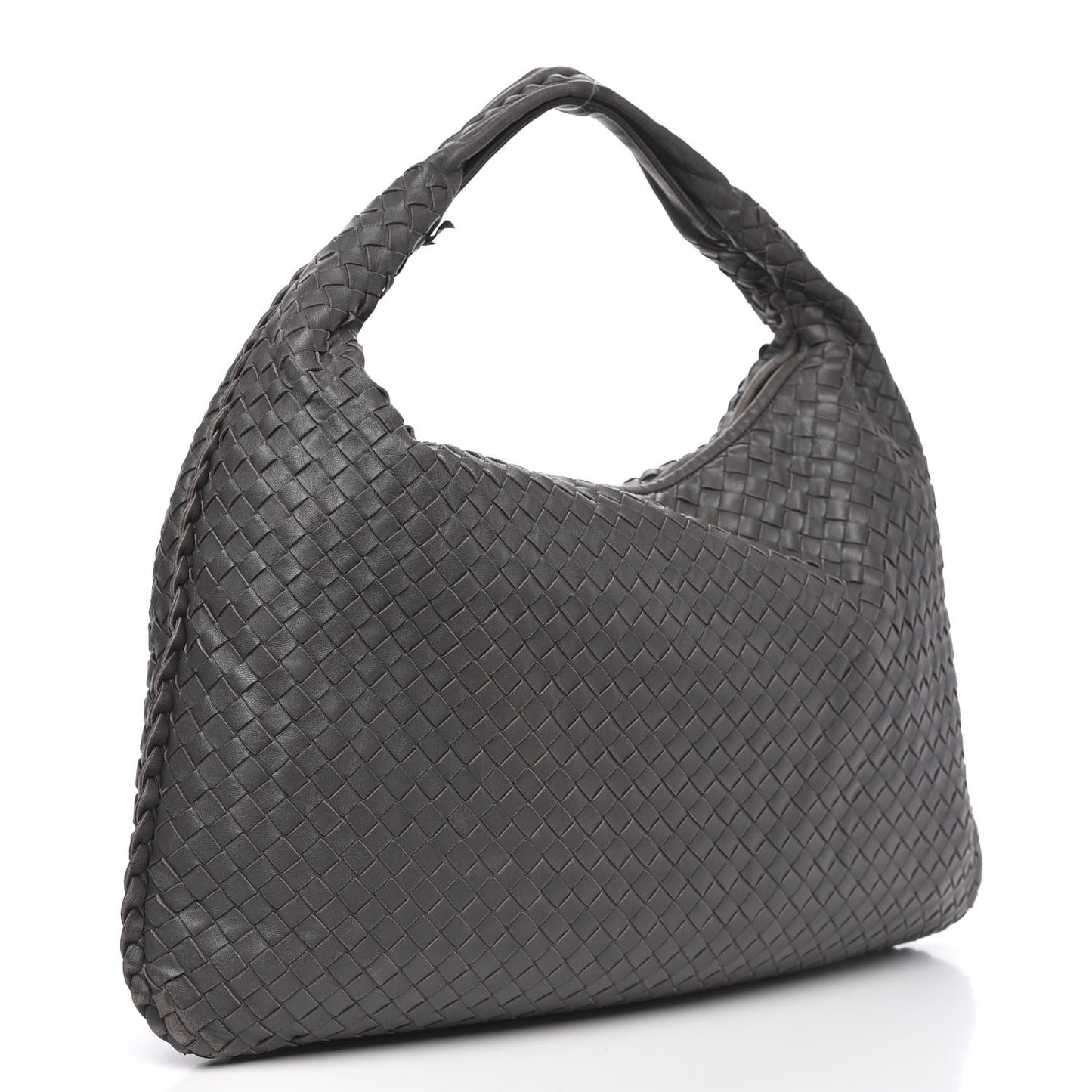 Nappa Intrecciato Large Veneta Hobo Grey