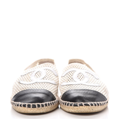 Chanel Mesh Lambskin Espadrilles 42 White Black 2 of 13