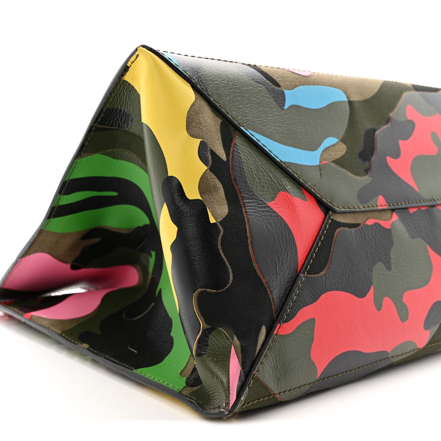 Nappa Canvas Camouflage Rockstud Soft Tote Green Multicolor
