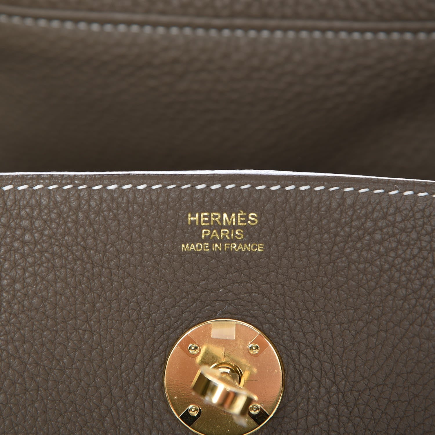 Hermes Taurillon Clemence Lindy 30 Etoupe 6 of 8