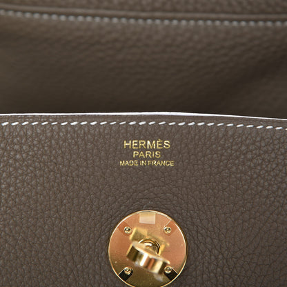 Hermes Taurillon Clemence Lindy 30 Etoupe 6 of 8