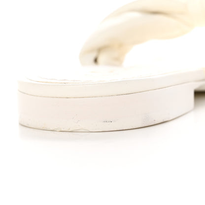 Chanel Lambskin Chain CC Thong Sandals 35 White 8 of 12