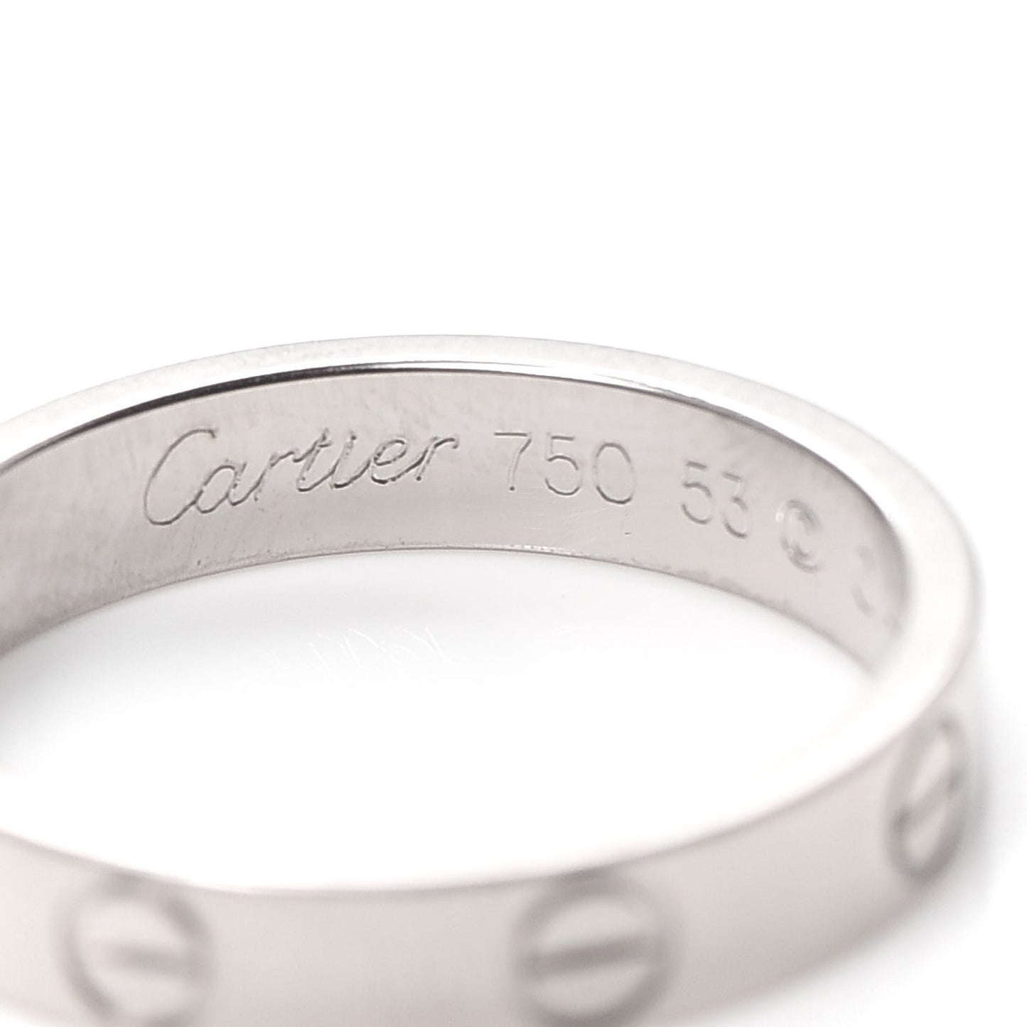 18K White Gold 3.5mm LOVE Wedding Band Ring 53 6.25