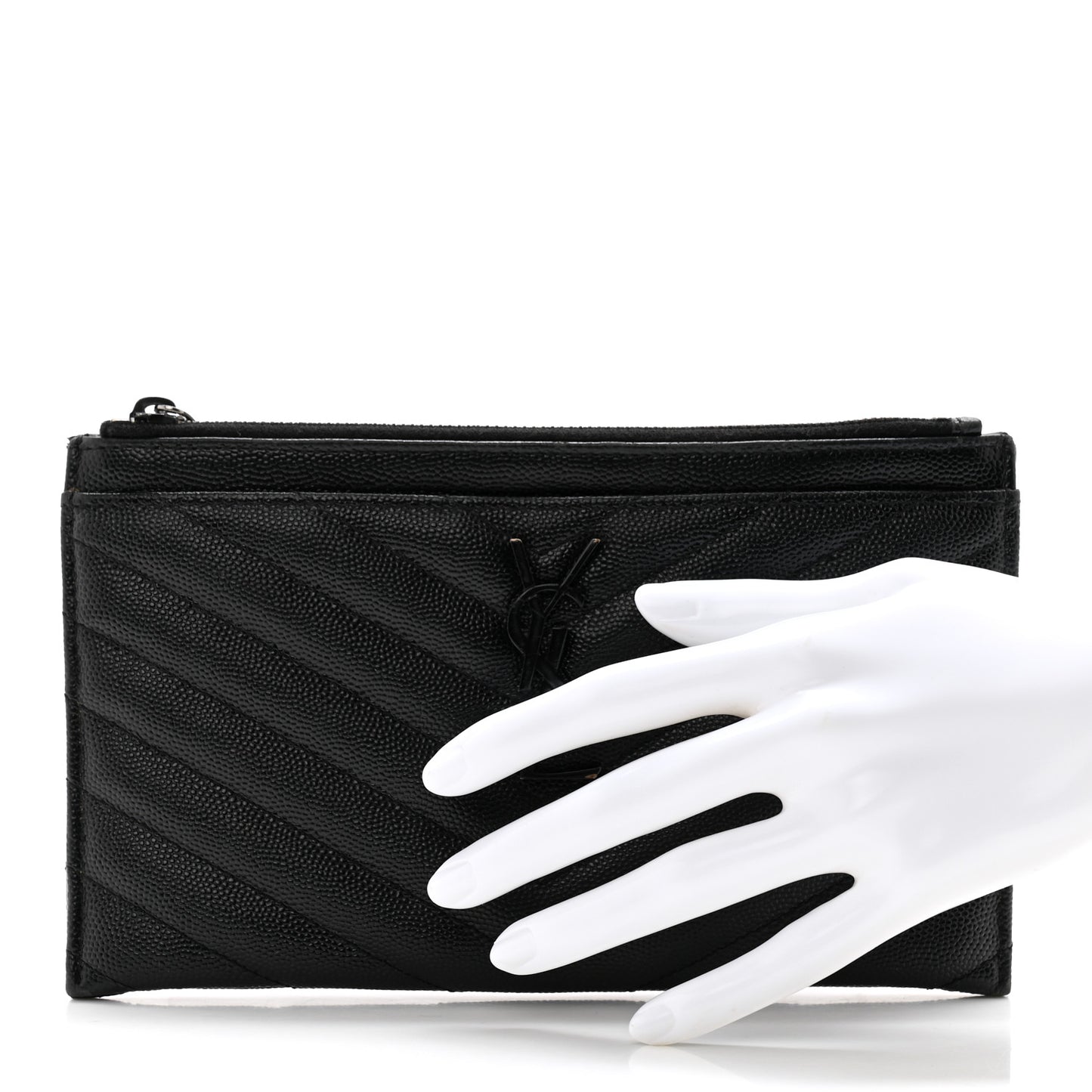 Monogram Grain de Poudre 5 Fragments Zip Pouch Card Holder Black