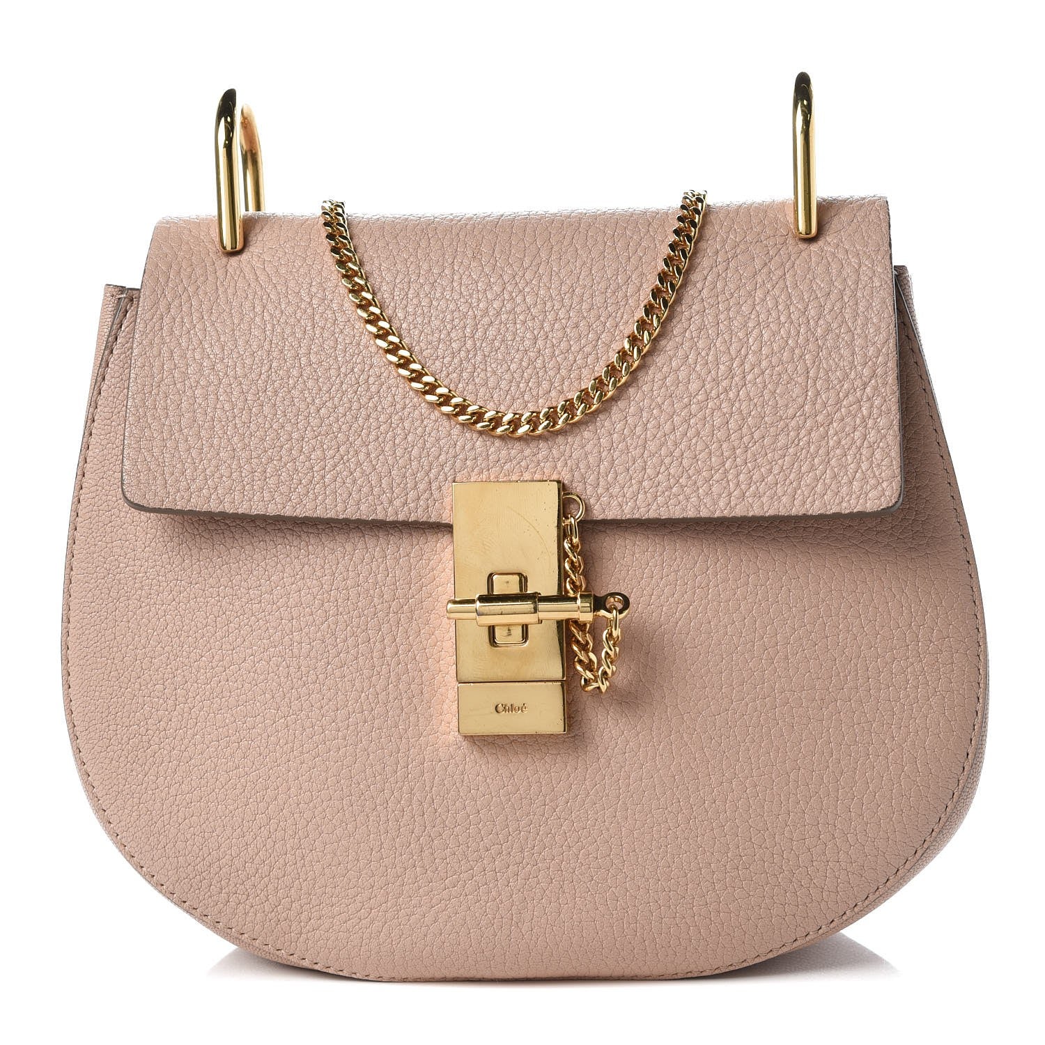 Chloe Grained Lambskin Drew Shoulder Bag Cement Pink 1 of 7