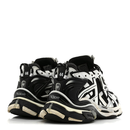 Balenciaga Mesh Rubber Bi-Color Mens Runner Sneakers 44 White Black 5 of 8